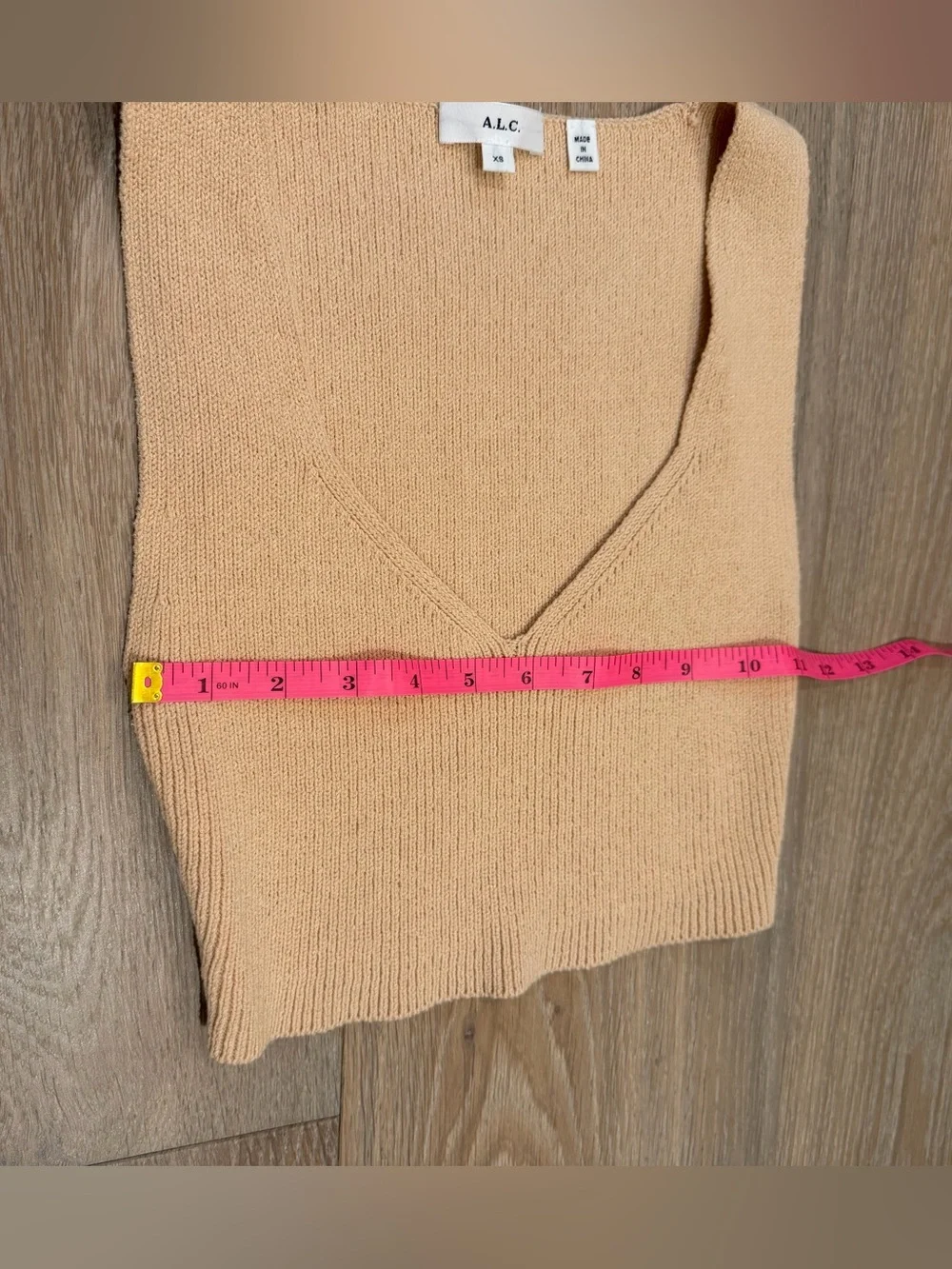 A L C Greyson Ribbed Cropped Tank Top - Nude - Picture 3 of 7